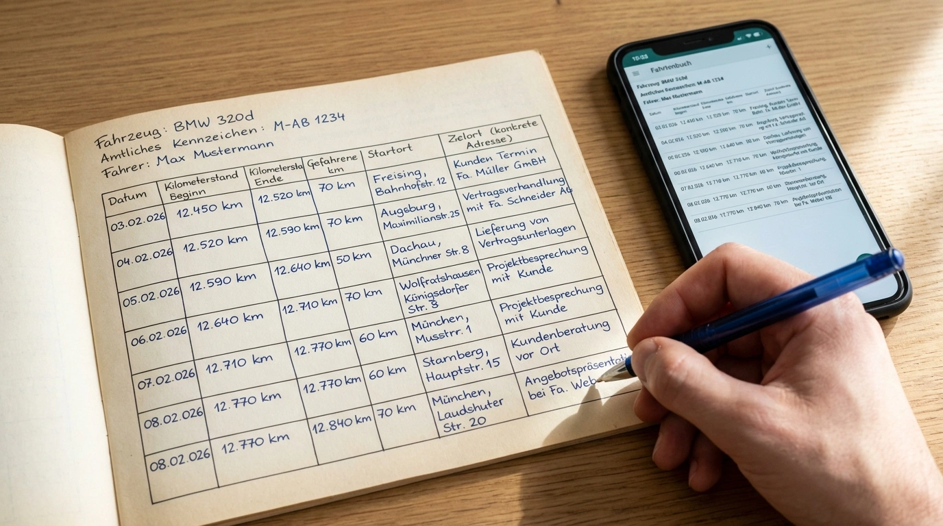 Fahrtenbuch: handschriftliche und elektronische Version